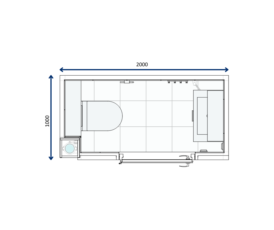 Flow Modules -WC-elementin pohjakuva